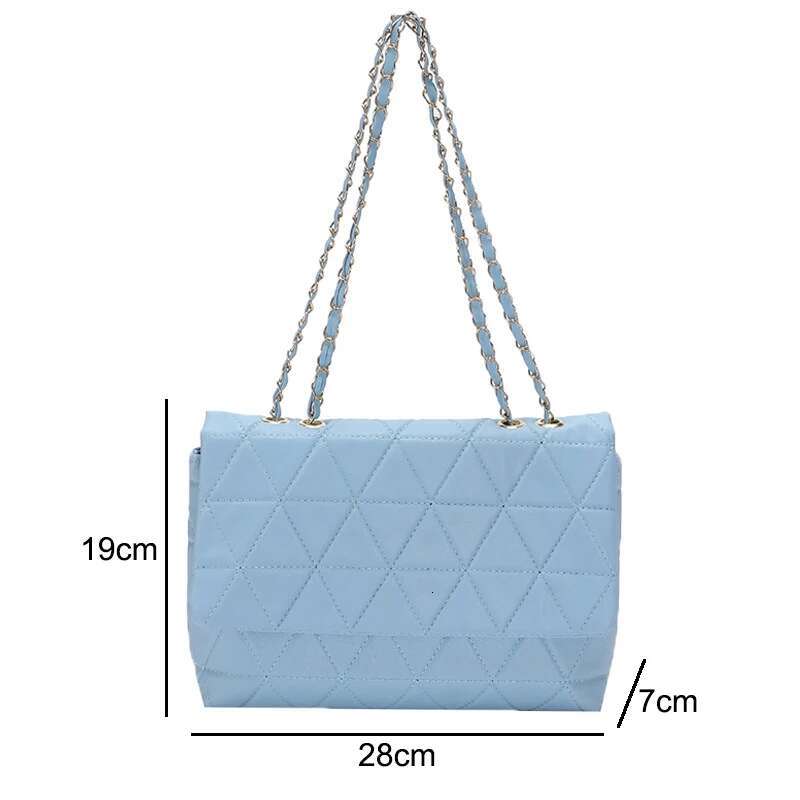 Plaid Pu Leather Shoulder Bag Chain Strap Crossbody For Women Fashion Designer Handbags Female Messenger Bags