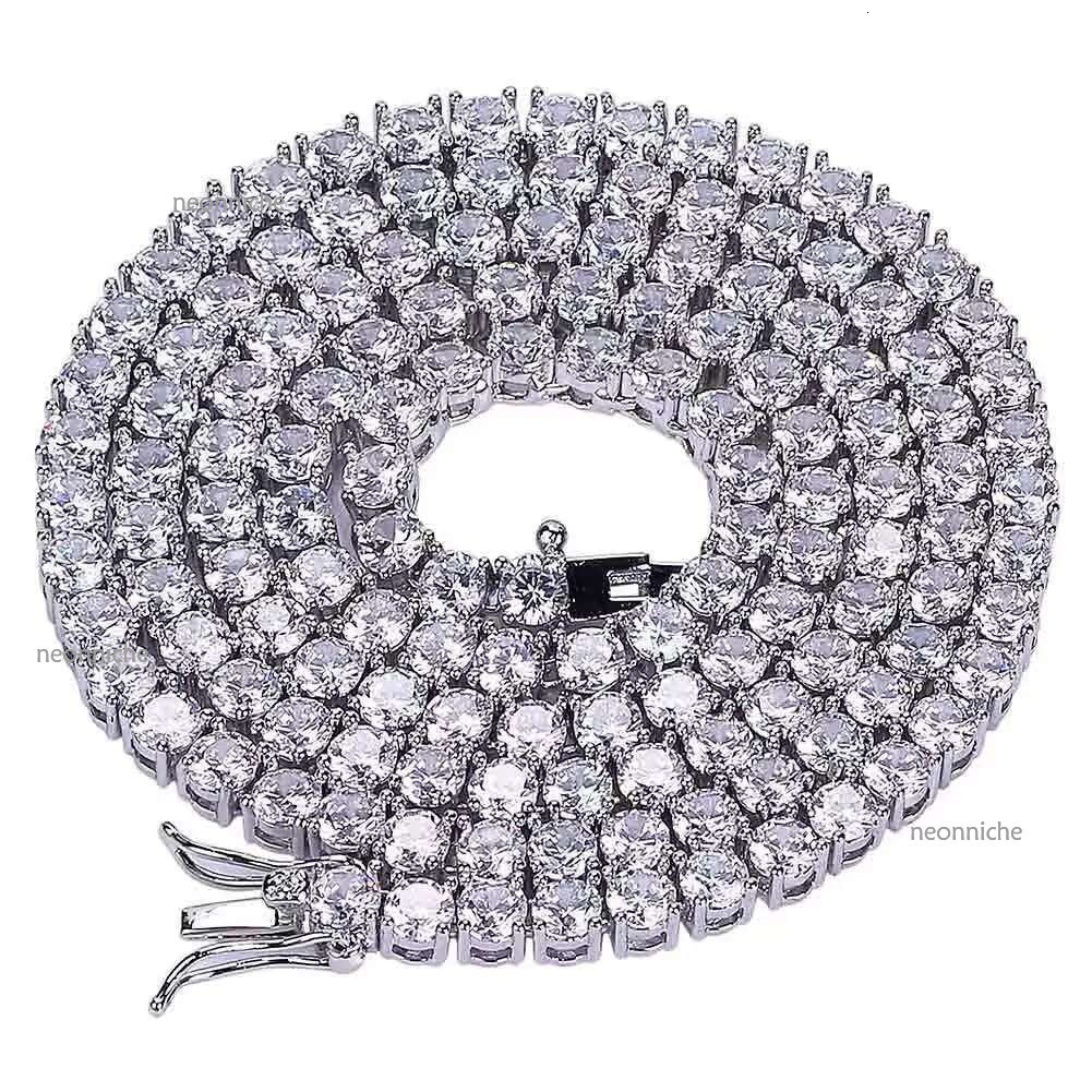 High quality bracelet tennis sier Hip Hop necklace fashion Jewelry Pass Dia 5mm vvs moissanite iced out cuban chain men women