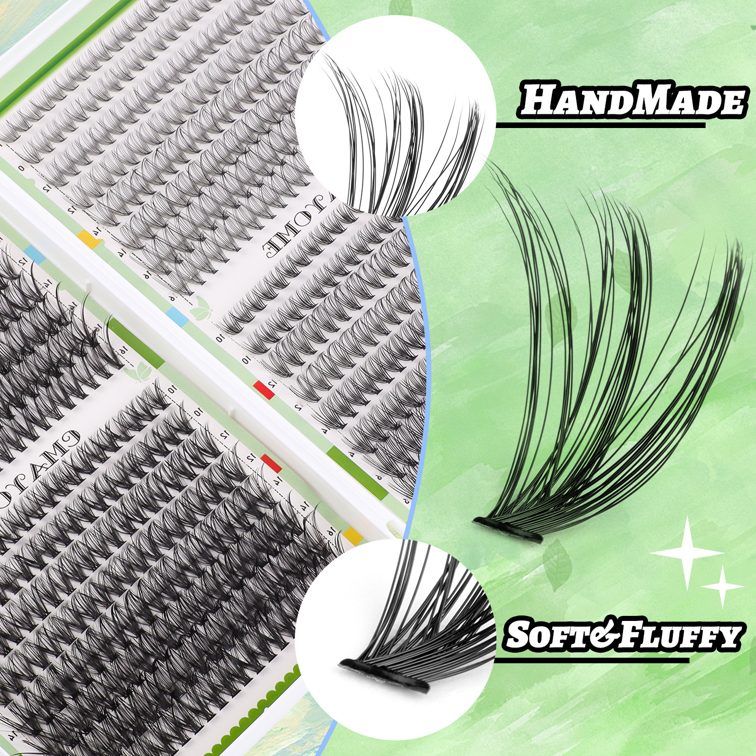 DIY Segmented Eyelash Extensions Soft Lightweight 6401Pcs DIY Cluster Lashes Kit Handmade Reusable Thick Fluffy Individual Eyelashes for Women