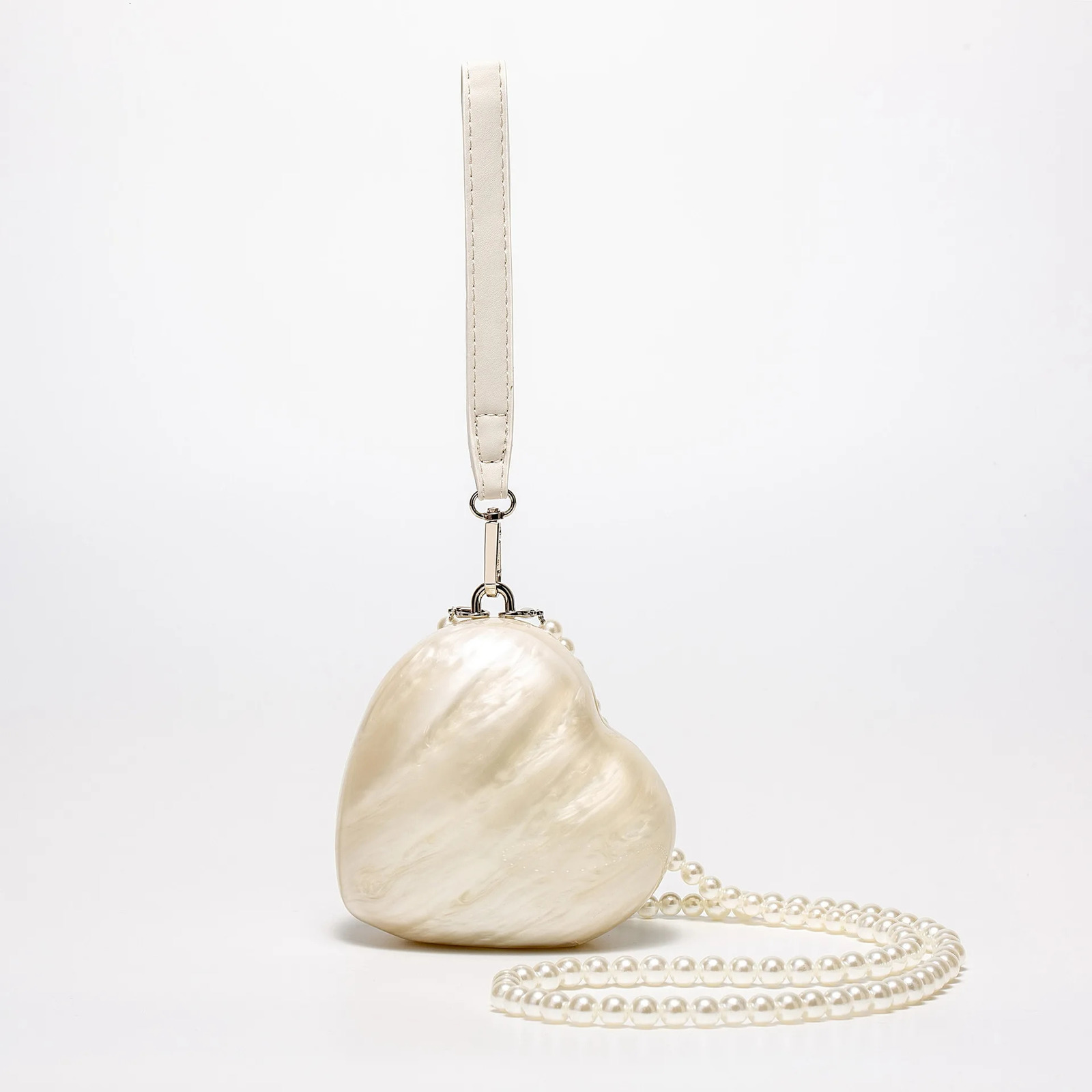 Womens acrylic egg bag cute pearl night clutch bag with pearl strap ed for wallets and handbags at weddings and parties 250402