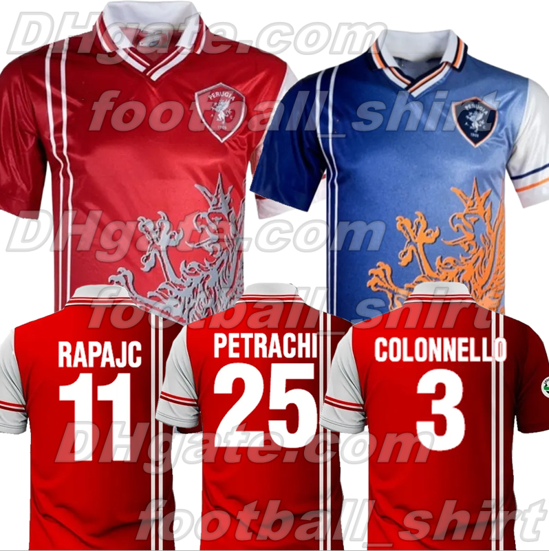 1998 1999 Perugia Retro soccer jerseys NAKATA 98 99 Associazione Calcistica Perugia Calcio BERNARDINI RAPAJC PETRACHI home away vintage classic football shirt