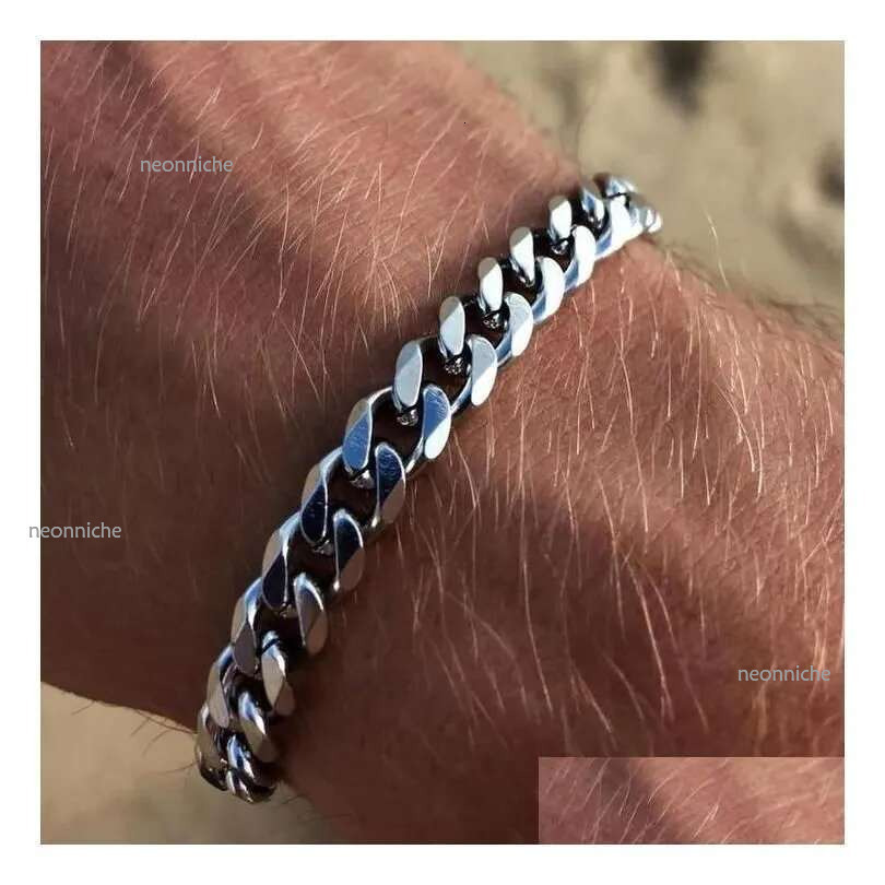20MM Chunky Miami Cuban Bracelet For Men Stainless Steel k Wristband Classic Punk Heavy Male Jewelry Drop Delivery Ot2