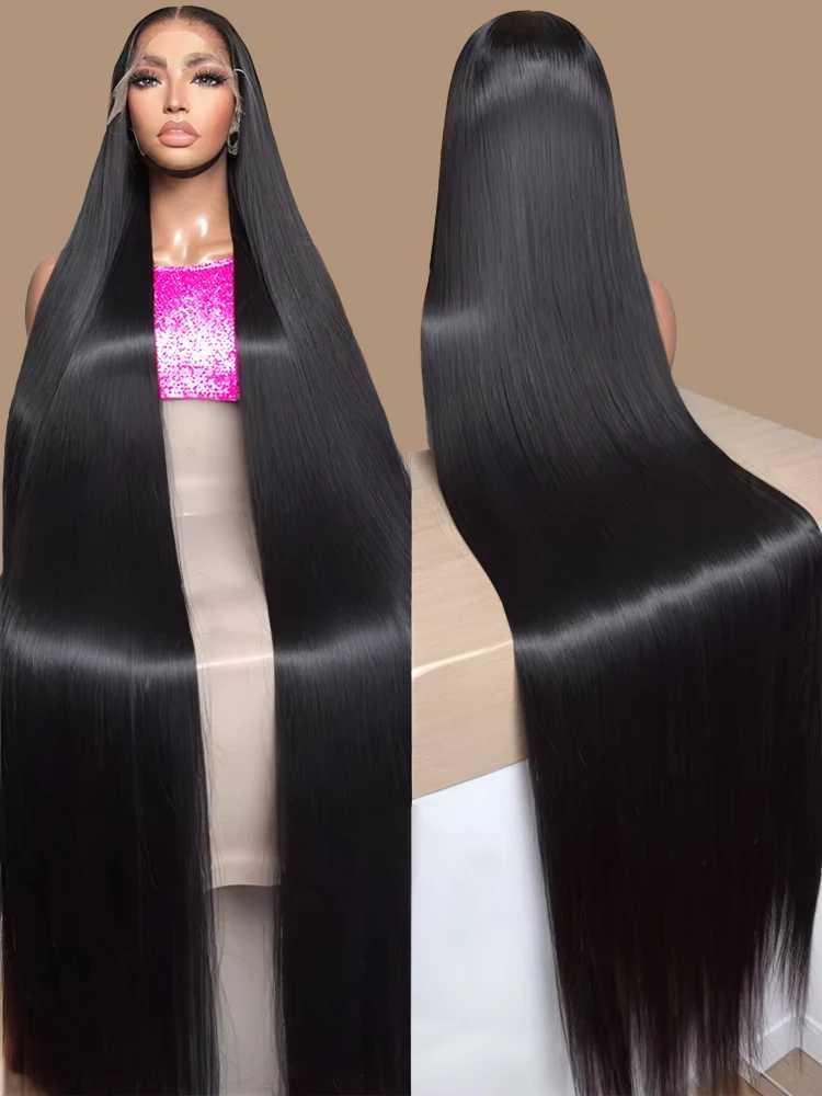 300 High Density 40 46 Inch Bone Straight 13x6 HD Lace Front Wigs Human Hair Brazilian 13x4 360 Full Lace Frontal Wig Pre Pluck W251107