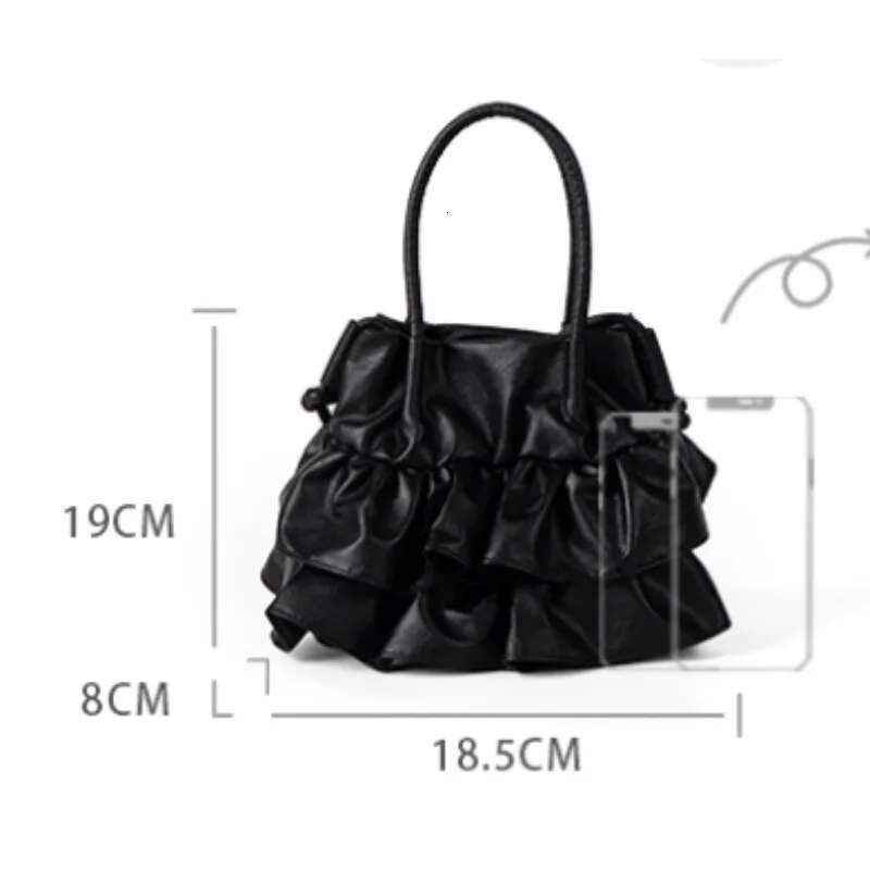 Handbags For Women 2024 Fashion Versatile Female Pleated Ruffle Shoulder Simple Solid Color Large Capacity Crossbody Bags