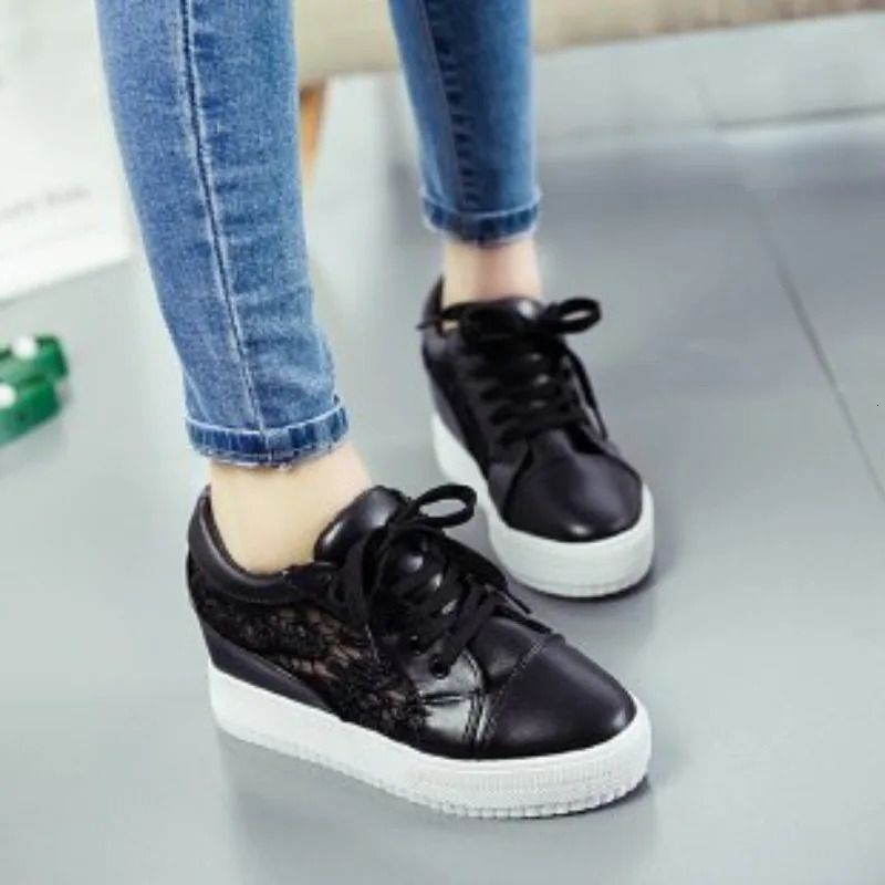 White Hidden Wedge Heels Sneakers Casual Shoes Woman High Platform Shoes Womens High Heels Wedges Shoes for Womenbn 250402