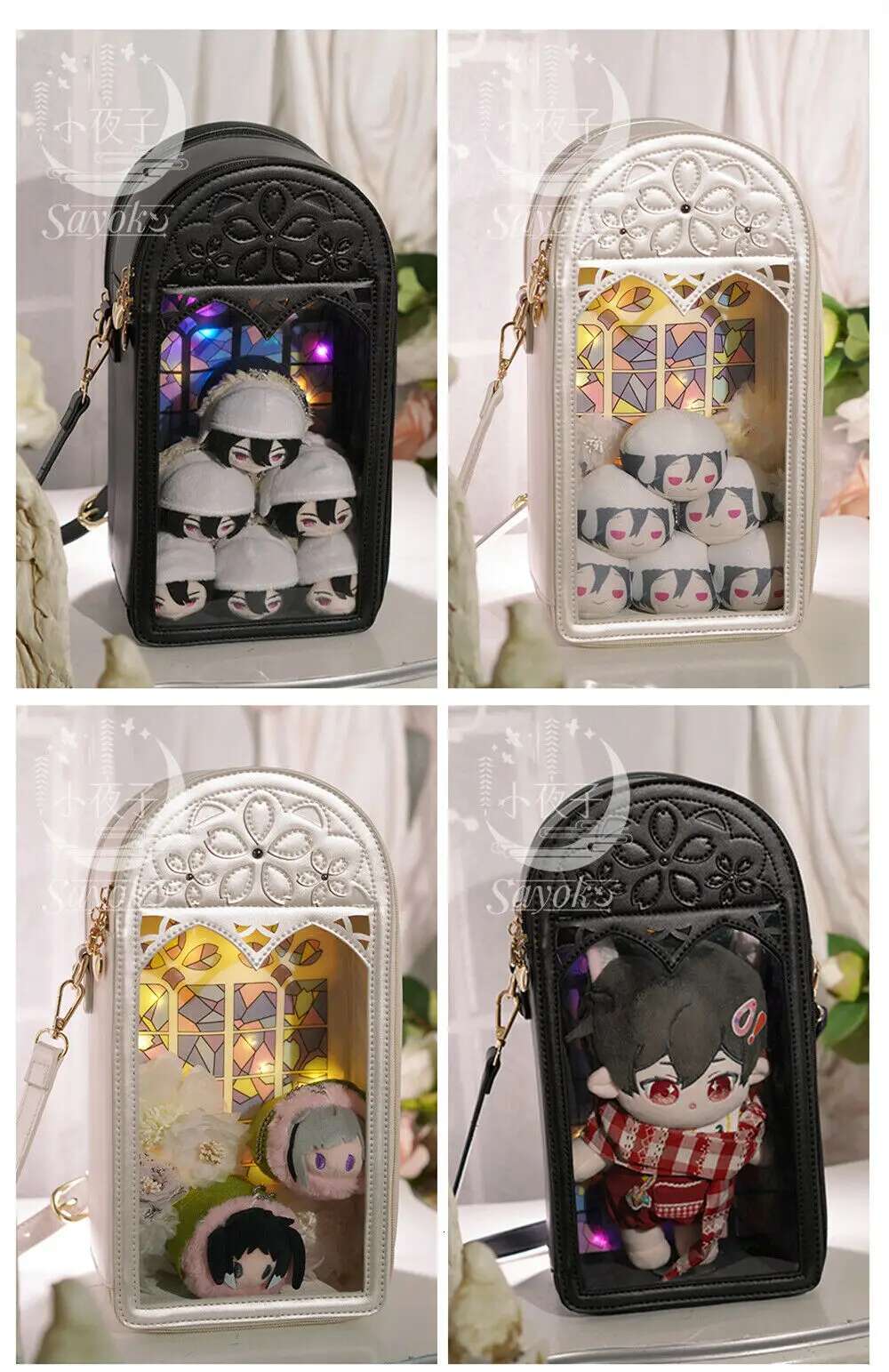 Lolita Sakura Window Shape OB BJD Doll Storage Itabag Transparent JK Uniform Bag