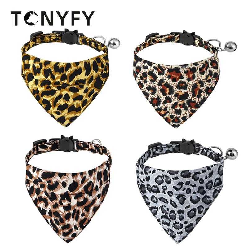 High Quality Dog collars leopard patterns scarves adjustable puppy collars dog collars dog collars pet grooming products T250407