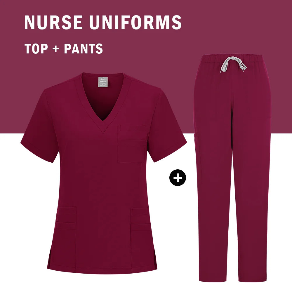 White Uniforms Woman Outfit Womens Pants Scrub Set for Doctor Nurse Dentist Wholesale 250402