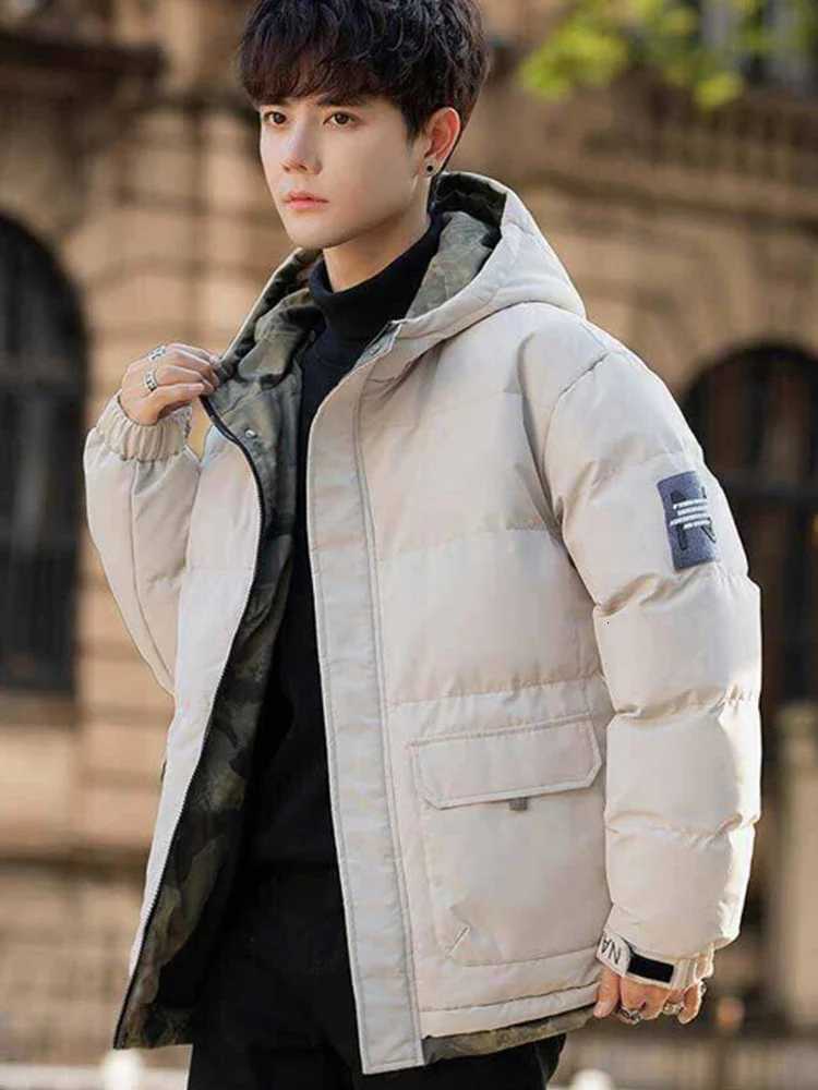 New Winter Mens Jackets Tide Korean Parkas Trend of Padded Thickened Bread Clothing Warm Couples Wear Cotton CoatT251107
