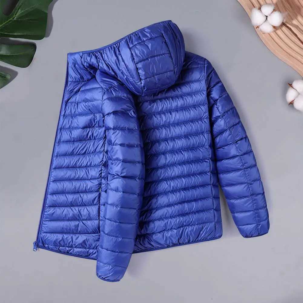 Hooded Coat Mens Winter Cotton Coat with Hood Pockets Lightweight Weather Outerwear for Men Long Sleeve Solid Color Jacket MenT251107