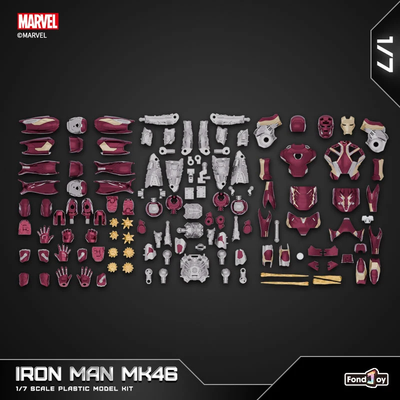 Fondjoy Marvel Iron Man MK46 1/7 Scale LED Model Kit Wholesale - Light-Up Reactor Collectible Action Figure, Bulk Stock for Resellers Boy Toy Gift