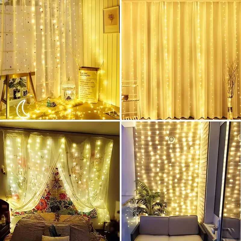 USB Christmas LED curtain lights indoor fairy curtain lights suitable for bedroom background windows holiday lighting W251107