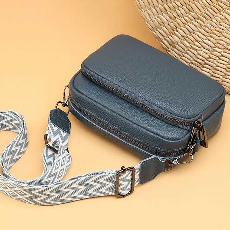 Luxury Solid Color Genuine Leather Ladies Messenger Bag 100 Soft Cowhide Shoulder Crossbody Bags For Women 2023 Female HandbagsW251107