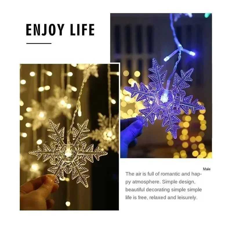 Christmas Snowflake String Lights USB Powered 35M/7M for Outdoor Garden Home Xmas Party Decoration 2026 W251107