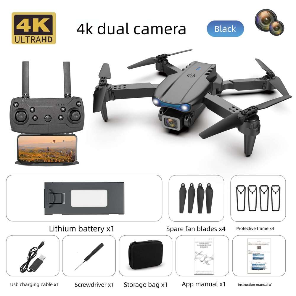 E99pro Aerial Photography 4k HD Dual Camera Obstacle Avoidance Remote Control Aircraft Drone