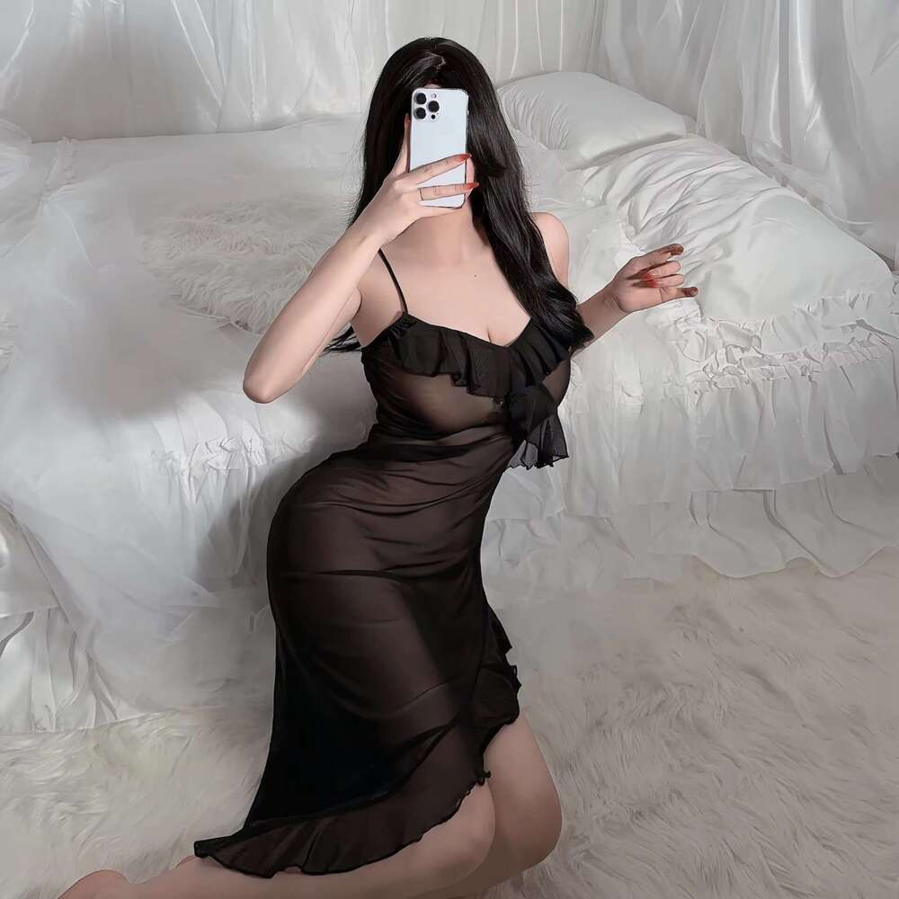 Hot Sale Women Gerie Transparent Dress Slip Dresses Multi Color Sexy Perspective Pamas