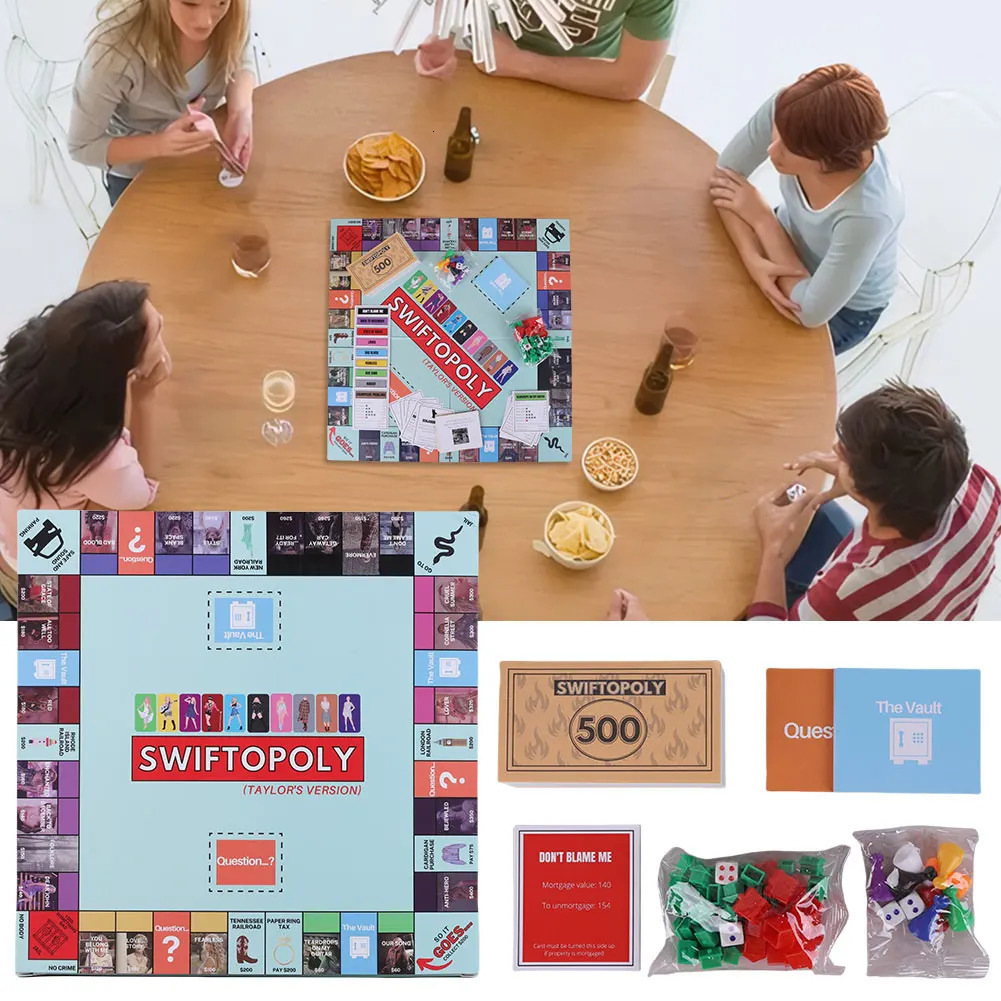 1set Taylors Board Game Fun Party Family Interactive Chess Games Swiftopoly Board Game for Taylors Fans 250403