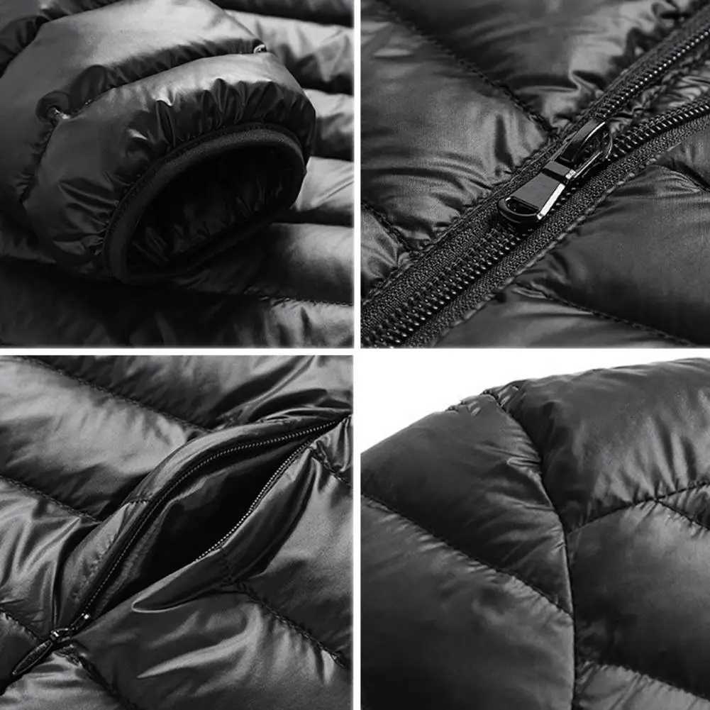 Hooded Coat Mens Winter Cotton Coat with Hood Pockets Lightweight Weather Outerwear for Men Long Sleeve Solid Color Jacket MenT251107