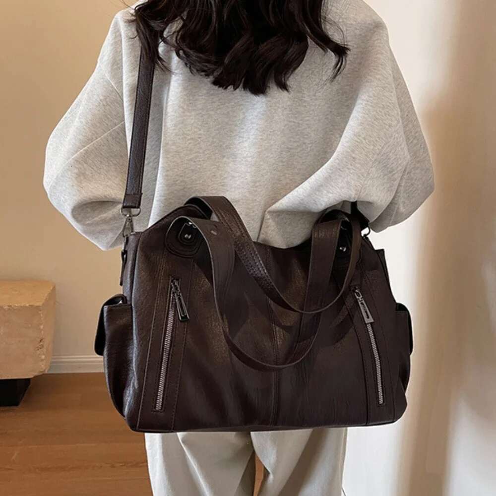 Interior Compartment Soft Shoulder 2025 High Quality Contrasting Colors Bags for Women Fashion Zipper Pu Women's Handbags 's