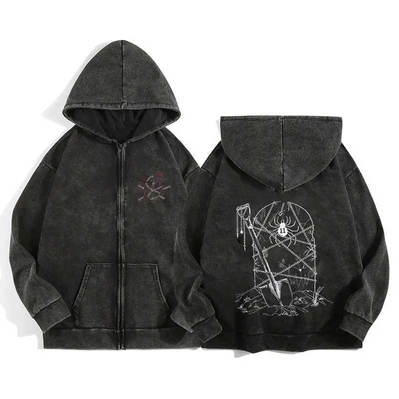 Anime Hunter x Hunter Zip Up Hoodies for Men Women Cotton Print Gothic Harajuku Jacket Hooded Sweatshirts Casual Manga PulloverY251107