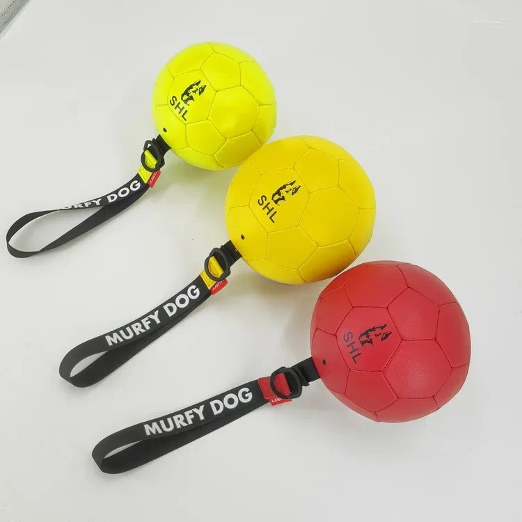 Update Bite-Proof Pet Dog Ball Toy Cowhide Harmless Teeth Interactive Throwing Training Game Soccer For Supplies