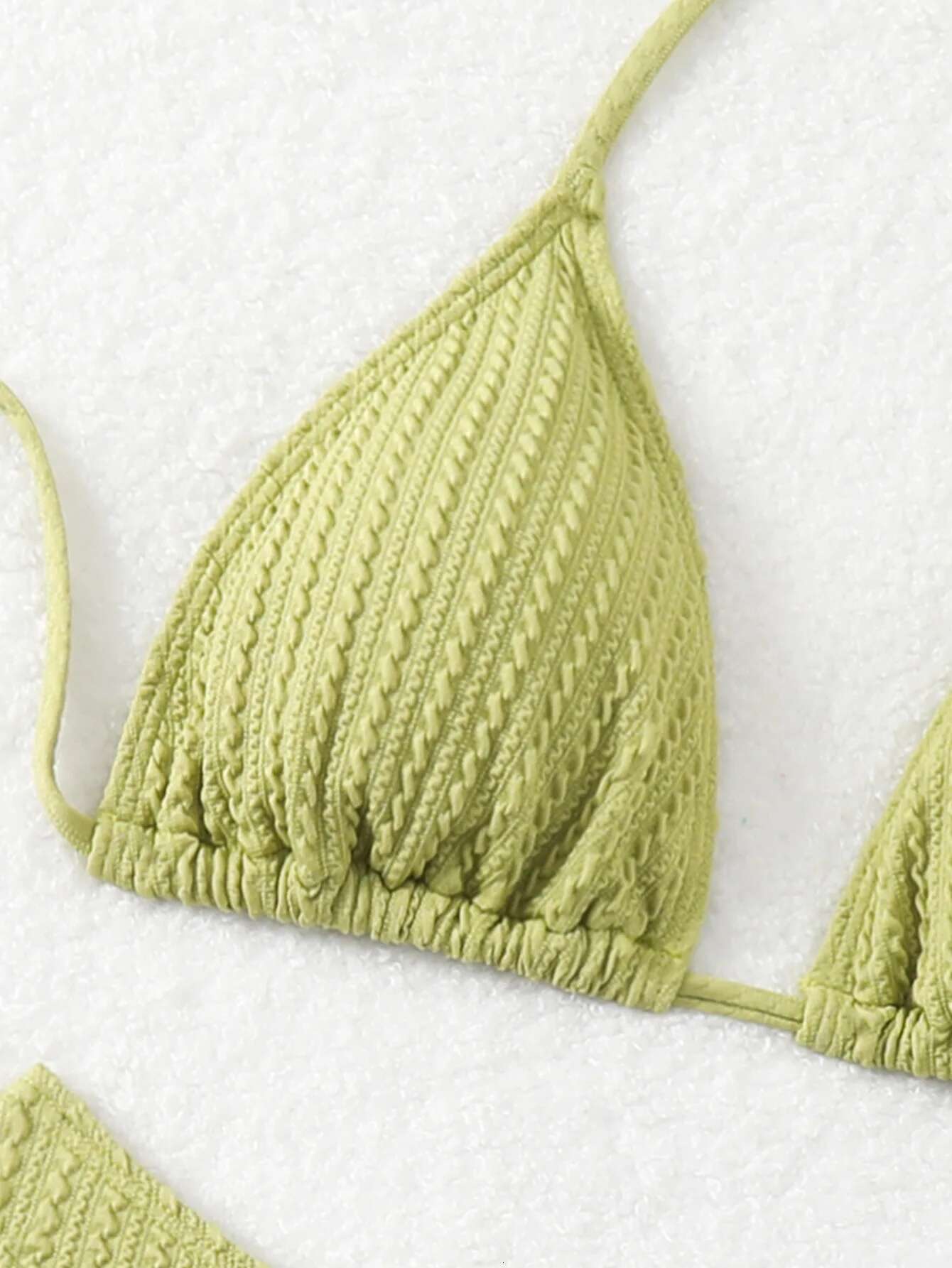 Dongdumaoyi Sexy Green Bikini Women Halter Pleate Push Up Bra High Waist Swimsuit Summer Beach Bathing Suit Two Piece Swimwear Biquini