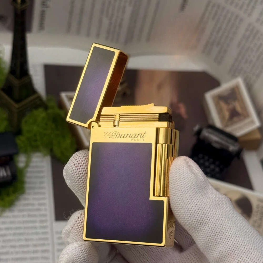 Natural Lacquer Pure Copper Ping Sound Luxury Butane Paris Lighter For Smokers Man Gift Cigarette Accessory High-Quality