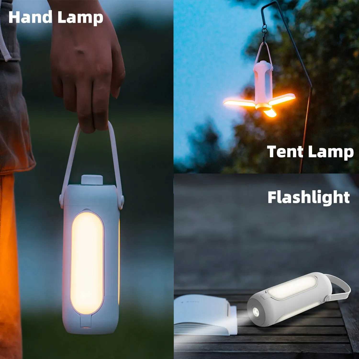 Camping Light Folding Outdoor Portable Rechargeable 10000mAh Student Dormitory Hanging Tent Hanging Lantern Led FlashlightW251106