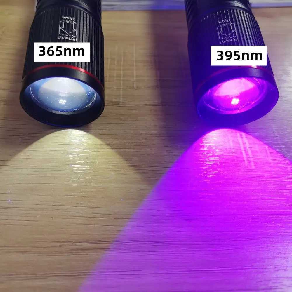 Zoom 20W LED High Power UV Flashlight 365/395nm Invisible Ink Marker Cat Dog Urine Tinea Ore Money Scorpion Fluorescence LightW251106
