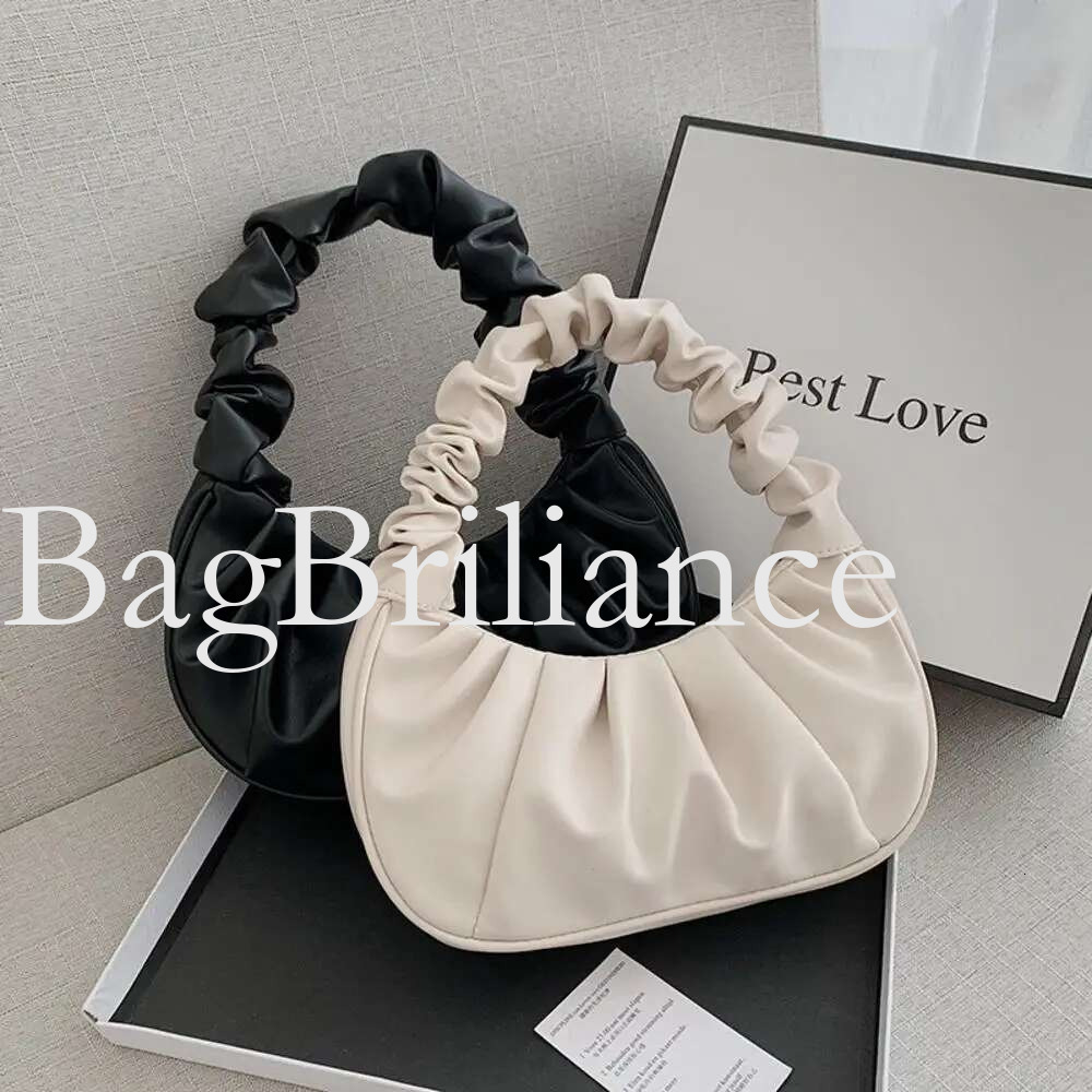 Fashion Pleated Handlebags for Women PU Cloud Leisure Armpit Bag Shopping Shoulder Bags Dumpg Handbag Female 2025