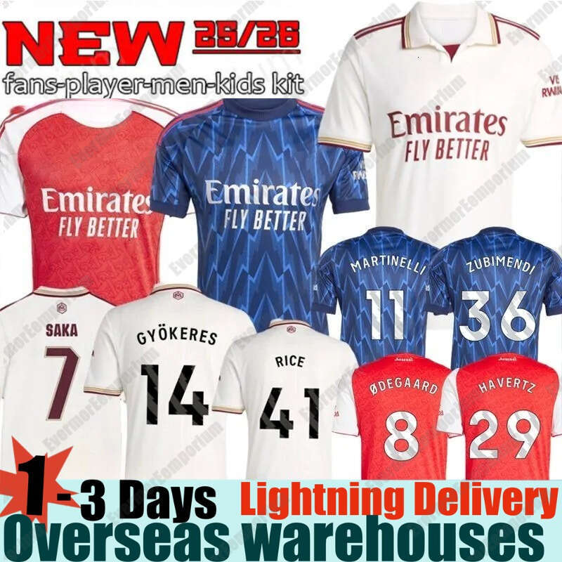 GYOKERES SAKA Zubimendi RICE EZE ODEGAARD Jerseys G. JESUS MARTINELLI SALIBA HAVERTZ maillot GABRIEL ZINCHENKO Gunners 2025 arsenalsfootball kits 25 26