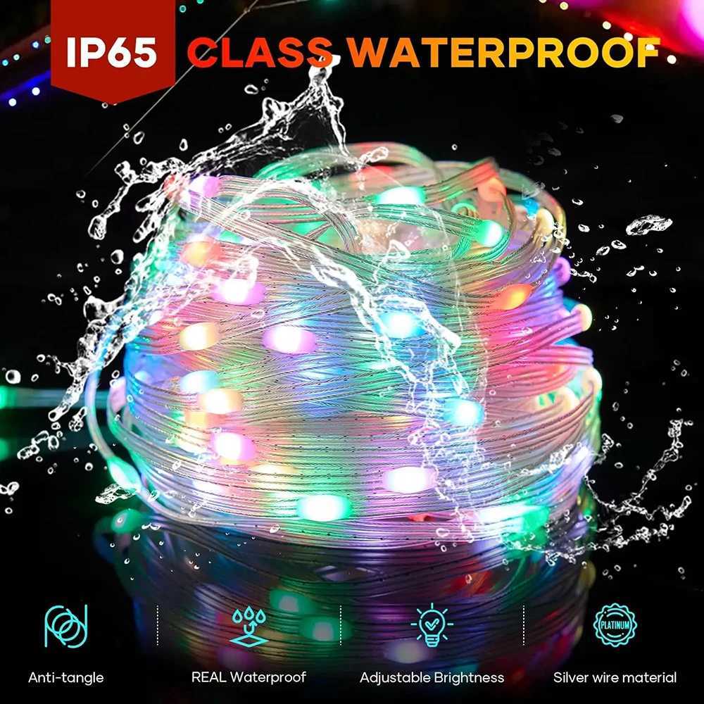 Intelligent Christmas Tree Sprite String Light 40M RGB IC Bluetooth DIY LED Waterproof String Light USB Christmas Light W251107