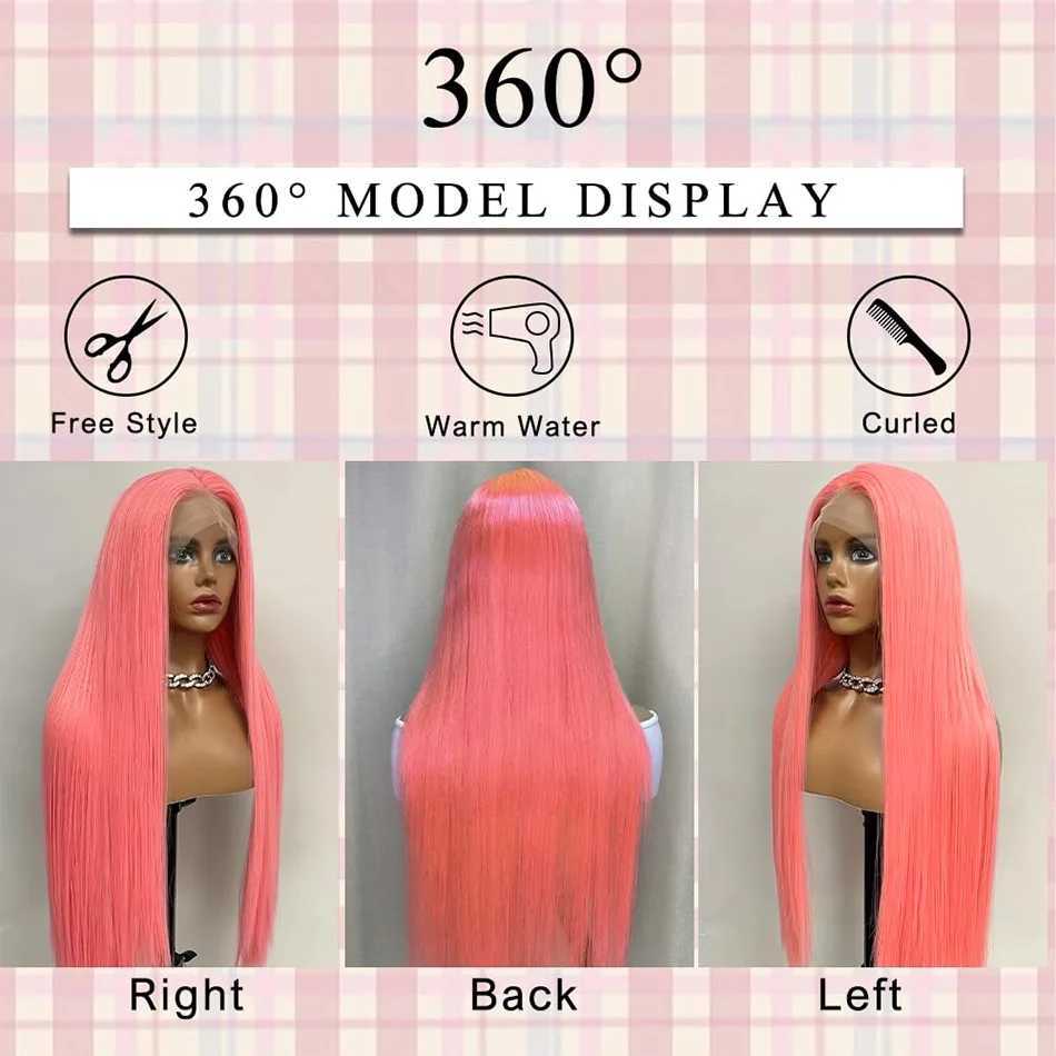 Pink Wigs Straight Human Hair Wigs 13X6 Hd Lace Frontal Wig 250 Density Body Wave Lace Front Wigs Colored Brazilian Hair 30 Inch W251107