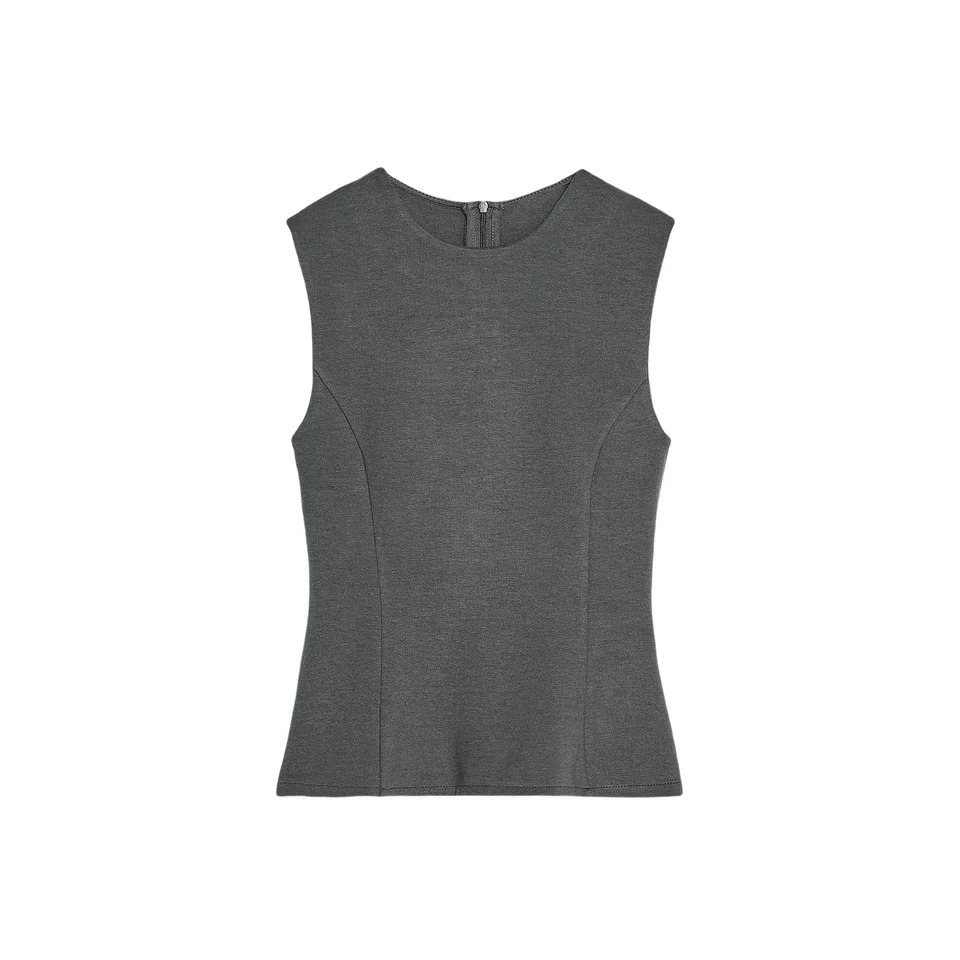 RARA womens sleeveless slim fit top paired with brushed wide leg pants set stylish and comfortable 250407