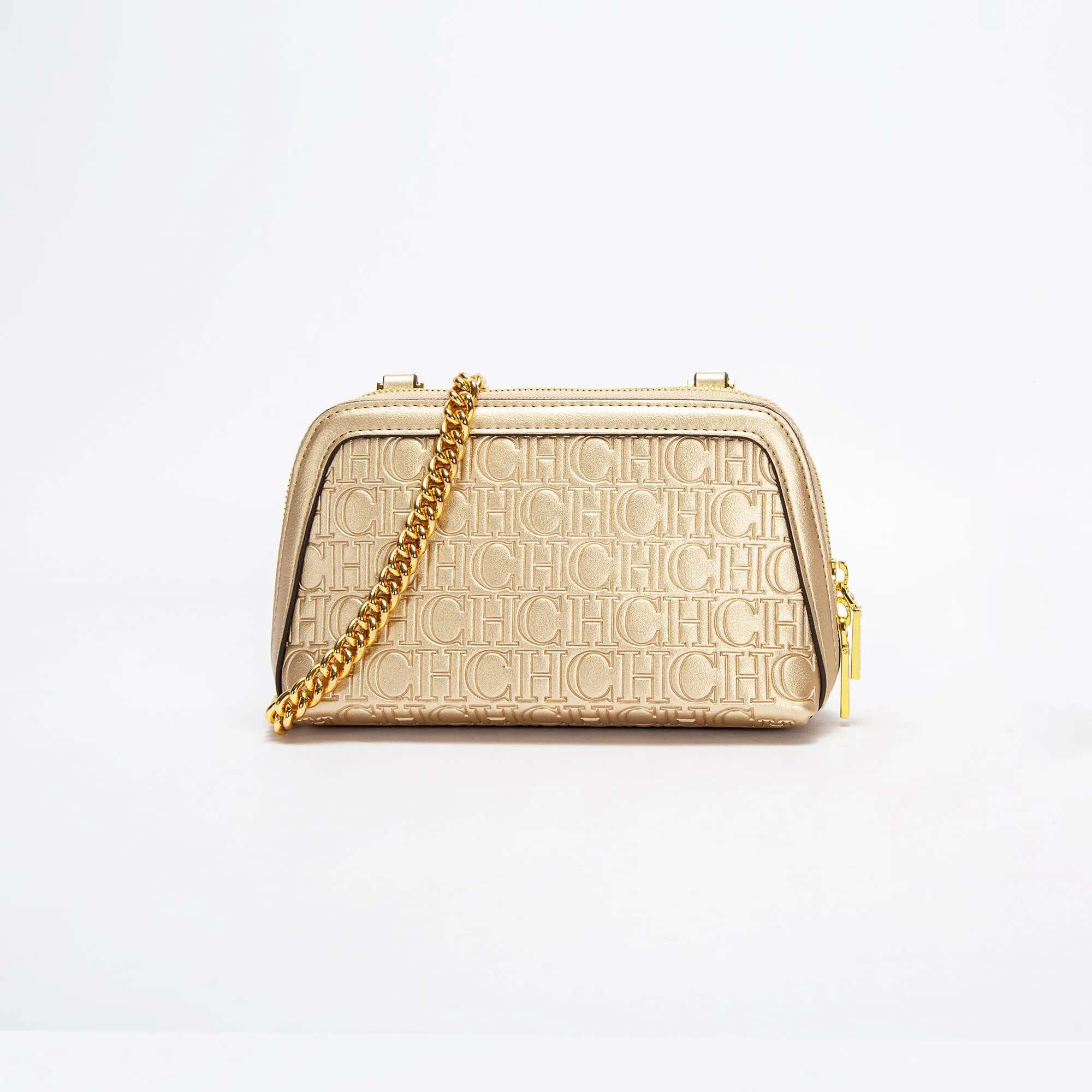 CH Premium Fashion Shoulder Letters Print Design Women's Crossbody Pure Colour Versatile Zipper Dumpg Bag