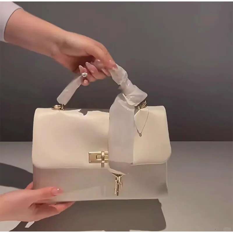 Brand Design Crossbody Messenger Women's Sweet Style Pink Small Square Bag New Fashionable All-Match Lock Handbag
