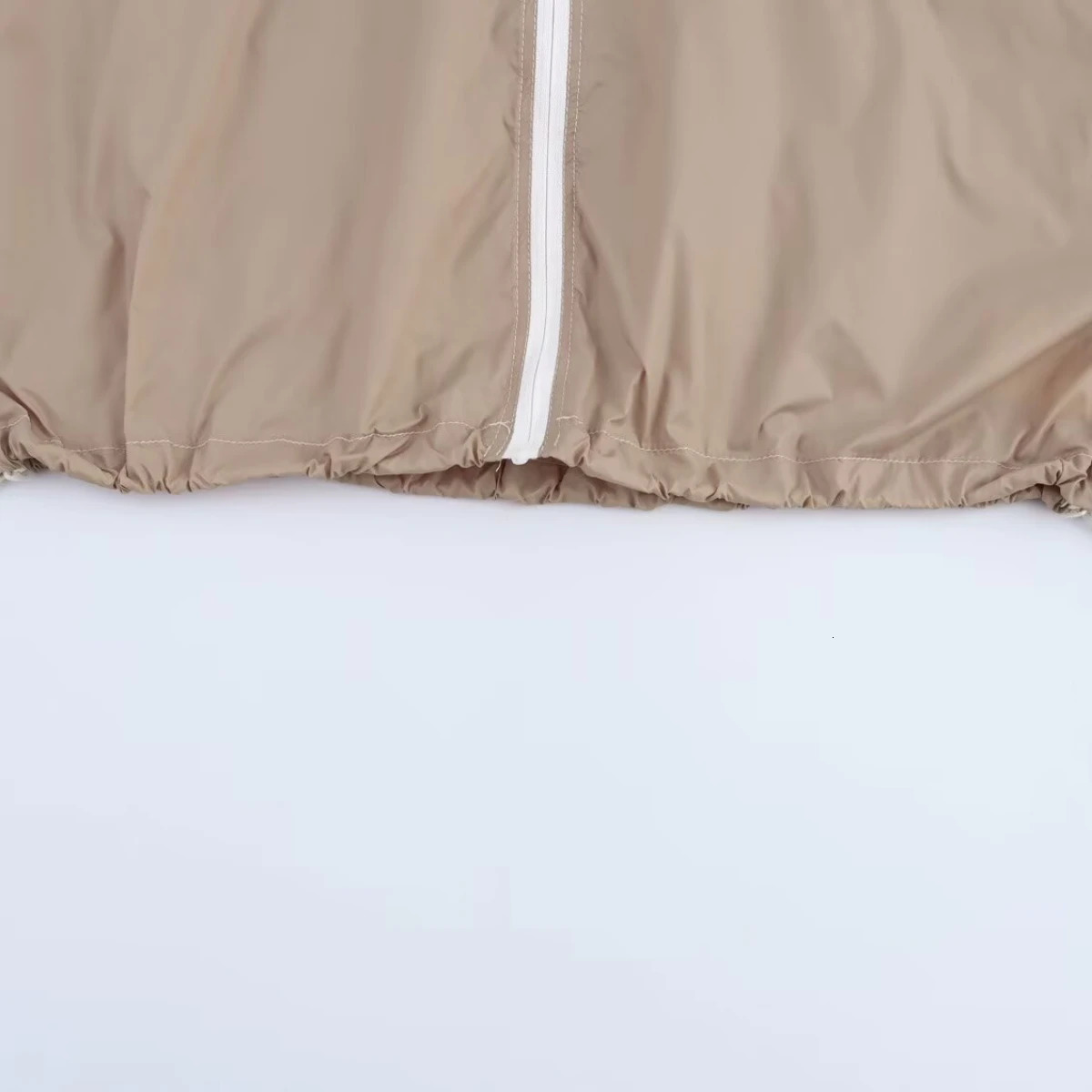 ZBZA Womens Color Matching Sports Jacket Trouser Set Hoodie Top Elastic Waist Tie SpringSummer Casual Chic 250407