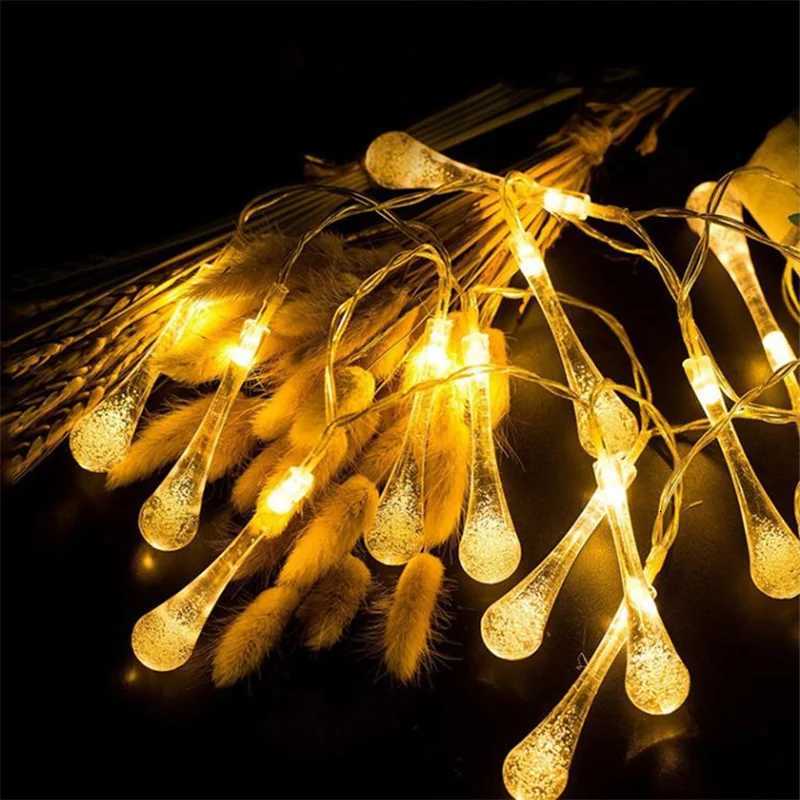 Battery Powered Water Drop String Lights 15M-10M Fairy Lights for Indoor Christmas Bedroom Decorations LED Holiday Lighting W251107