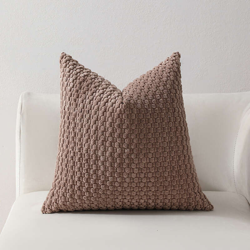 Cross-Border Corduroy 3D Bubble Grain Cushion for Home Living Room Sofa Backrest Pillow Cover