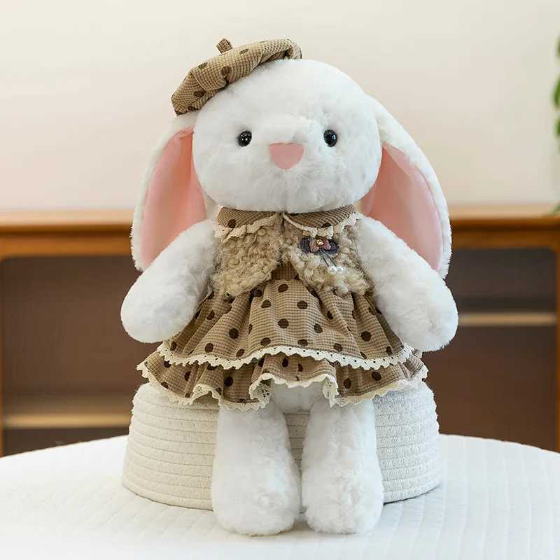 1pc 30cm/1181in Super cute beret flower skirt rabbit plush toy girl birthday gift grab doll confession doll C251107