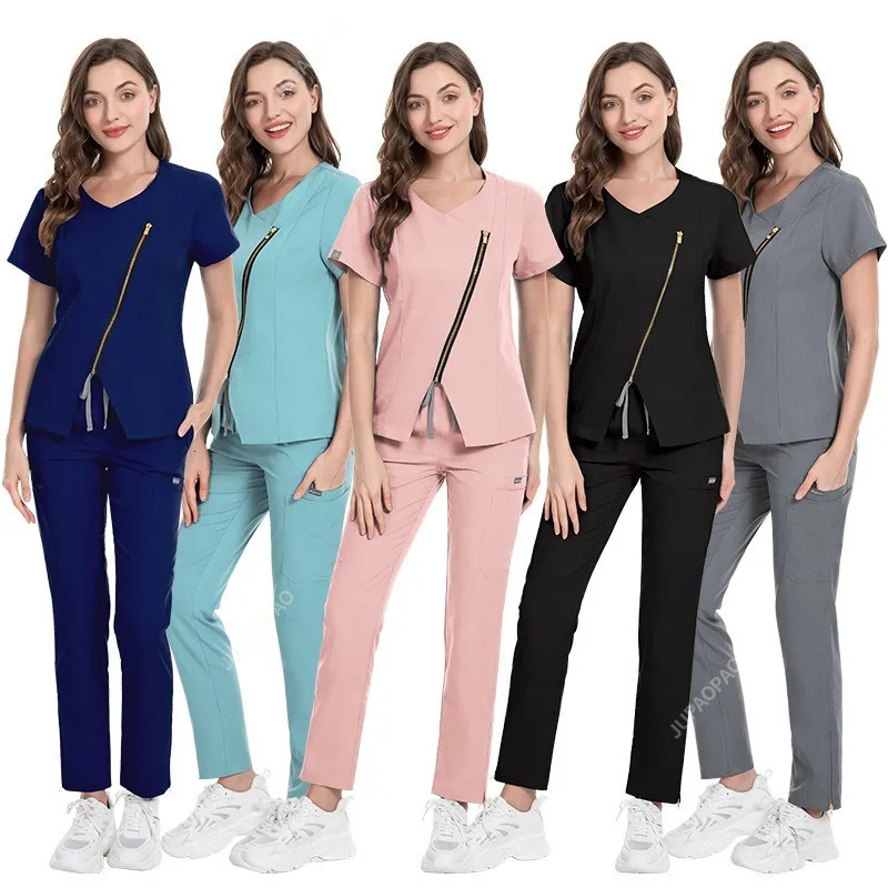 Uniforms Woman Scrub Set Nurse Beauty Salon Workwear Clinical Scrubs Top Pants Spa Doctor Nursing Clinical Suit 250402