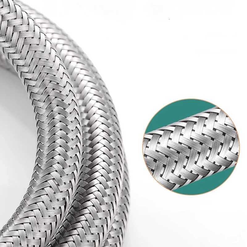 304 Stainless Steel Faucet Braided Water Pipe 1/2 Inch Hot and Cold Water Faucet Inlet Hose Heater ible Connecting Pipe Y251107