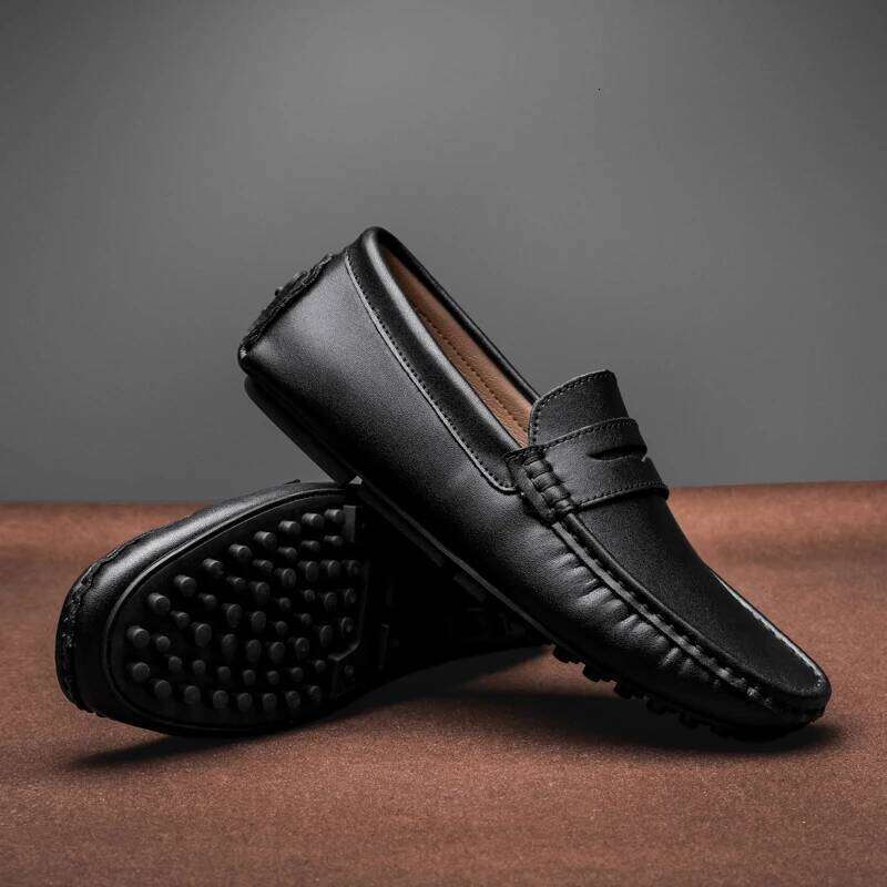 Casual Fashion Leather Penny Loafers Leisure Adult Office Moccasins Men Light Soft Driving Shoes Big Size 38-48