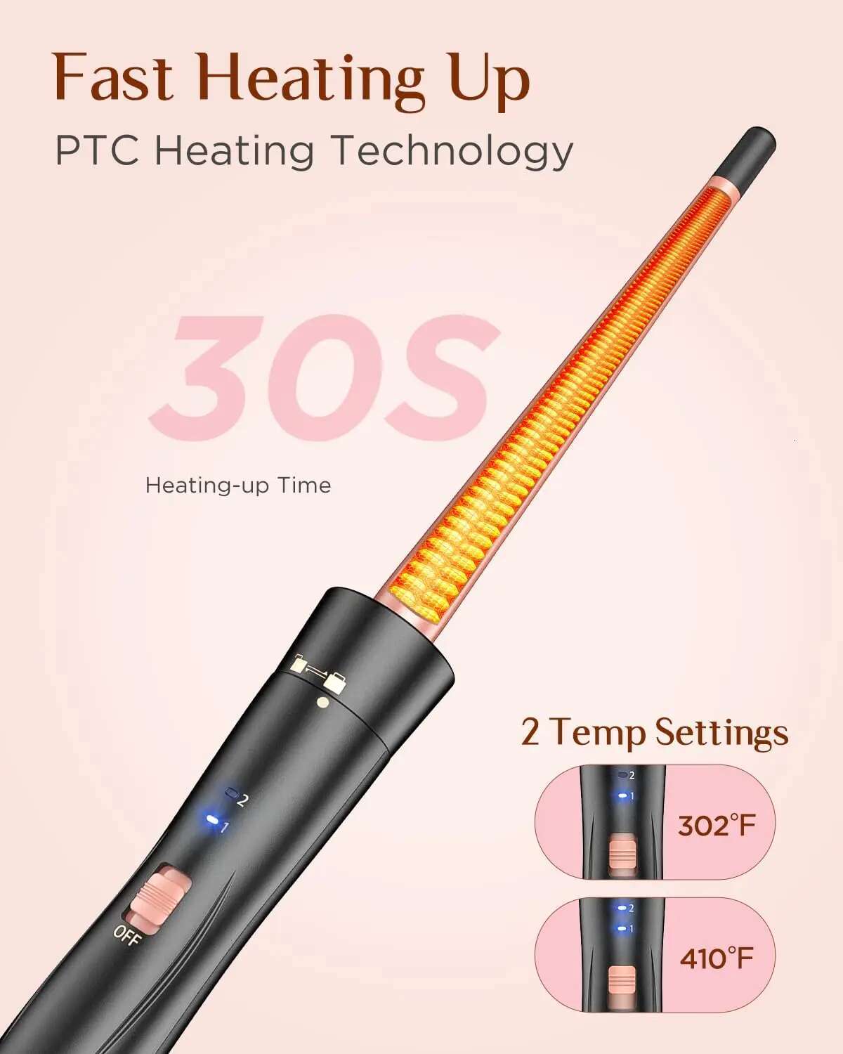 BESTOPE PRO 5 In 1 Iron-Curg Wand Set With Straightener, Barrels Hair Crimper Iron, 3 Ceramic Curg Iro