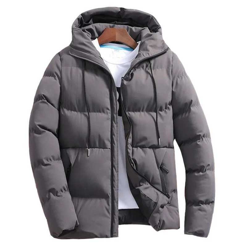 Mens Coats Winter Parkas Casual Solid Hooded Parka Coat Men Long Sleeve Windbreak Lightweight Padded Jackets Streetwear JacketT251107