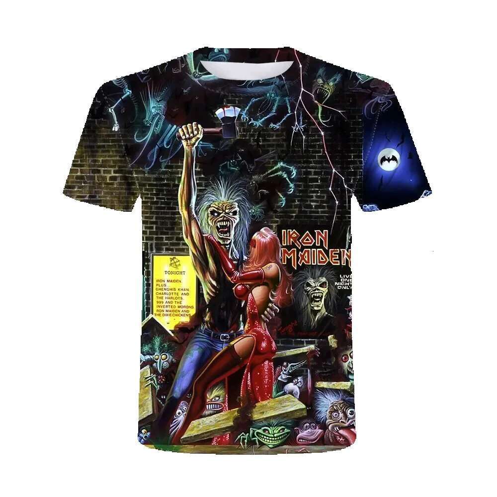 2025 trendy summer muscle warrior photo men's casual 3D printed T-shirt hip-hop metal personality round neck top 6XL