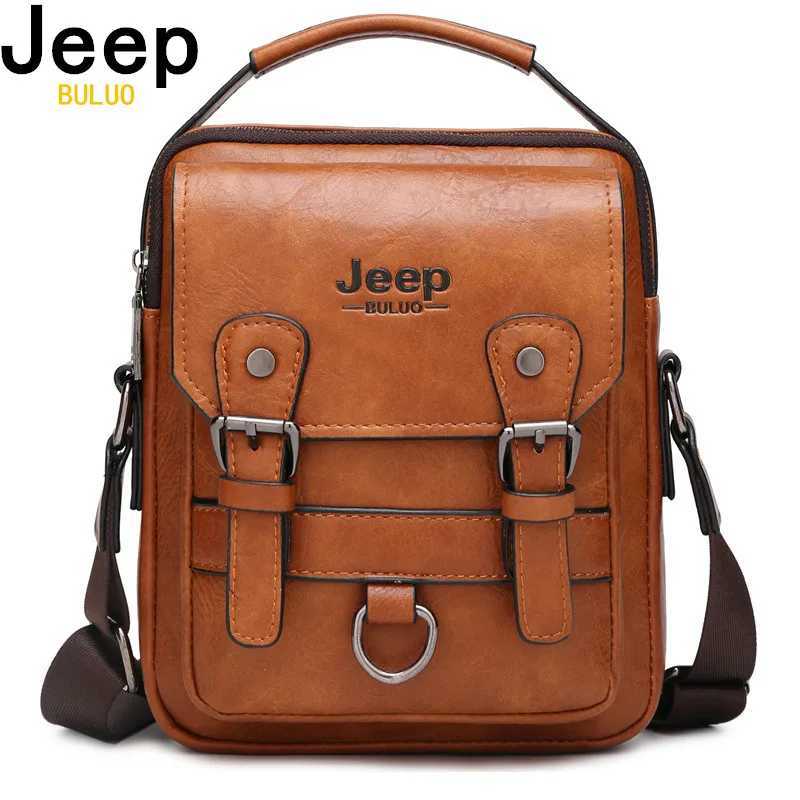 JEEP BULUO Multi-function Business Handbags Men New Mans Shoulder Bag Large Capacity Leather Messenger Bag Crossbody Big BrandW251107