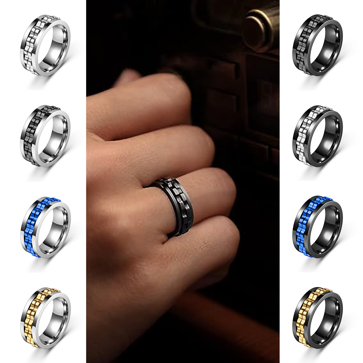 New best-selling niche stress relieving and anti anxiety gear for men, trendy rotatable ring