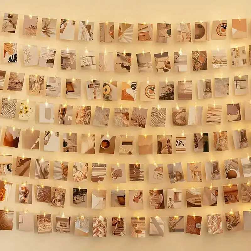 1 Photo Clip String Lamp Indoor String Lamp for Hanging Picture Postcards Bedroom Wall Decoration Wedding Birthday Party Gifts W251107