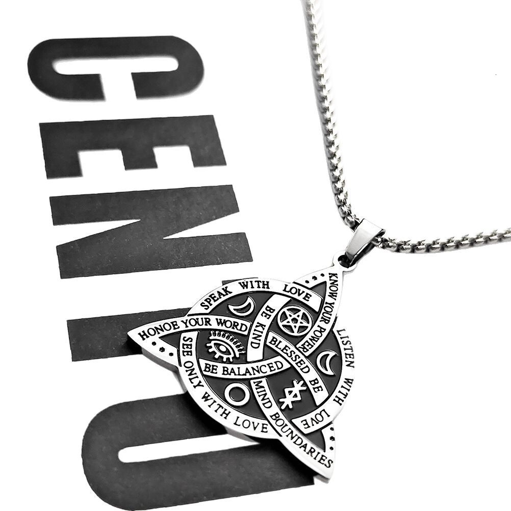 New Personalized Hip Hop Celtic Viking Triangle Men's Trendy Titanium Steel Pendant Star Moon Fan Necklace